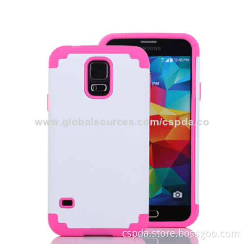 2-in-1 Silicone + PC Cases for Samsung S5, All Colors Available, OEM/ODM Orders Welcomed